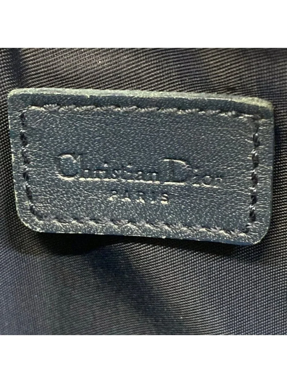 Dior Handbag Saddle Pouch Navy Ivory Leather